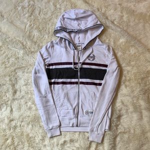 Pink Victoria’s Secret White And Burgundy ZIP Up